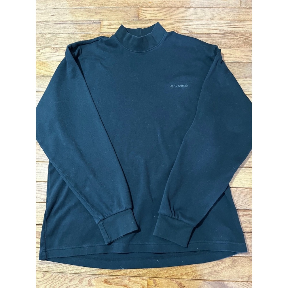 Columbia Shirt Mens LARGE Black Turtleneck Long Sleeve Pullover Outdoor Casual
